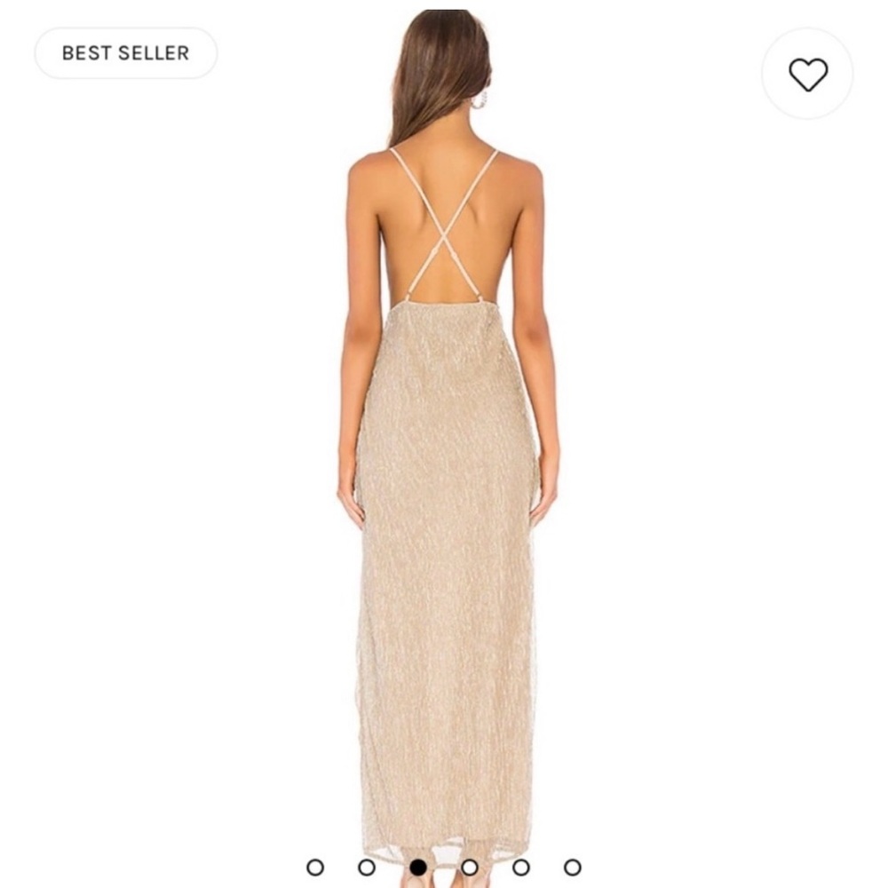 Superdown Champagne High Slit Maxi Dress - Picture 2 of 6